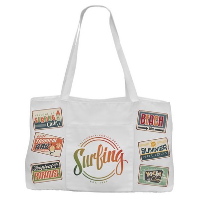 Canvas Bag with Leatherette Gusset