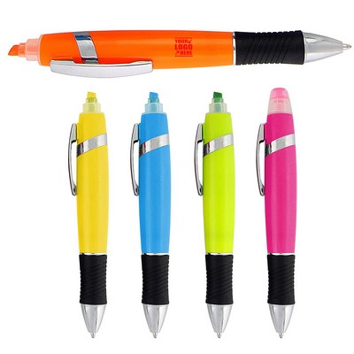 Highlighter w/Ballpoint Pen Combo