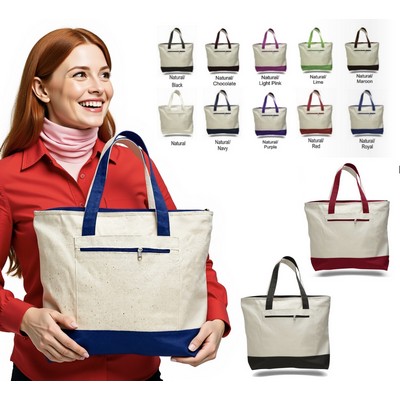 My Favorite Cotton Canvas Zippered Tote