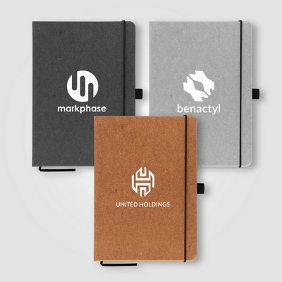 Carson 5.8" x 8.3" Recycled PU Leather Notebook - Silkscreen