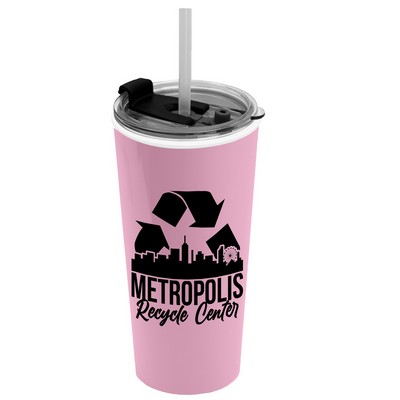 Garyline® Roadmaster Travel Tumbler with 2-in-1 Lid with Straw - 18 oz.
