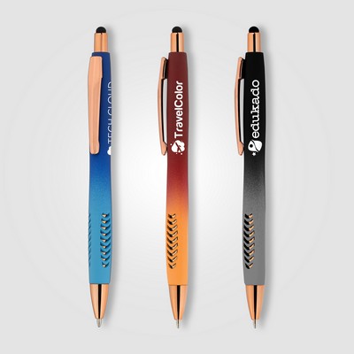 Avalon Ombre Softy Rose Gold Pen w/ Stylus - Pad Print
