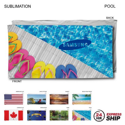 24Hr Express Ship-Stock Design, Heaviest Weight, Plush Velour Terry Beach Towel, Sublimated 30"x60"