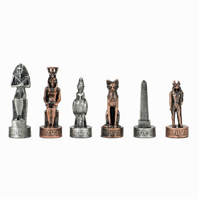 Egyptian Chess Pieces - Pewter - King measures 3.2"