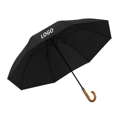 47" Elegant Wooden Handle Automatic Open Golf Umbrella