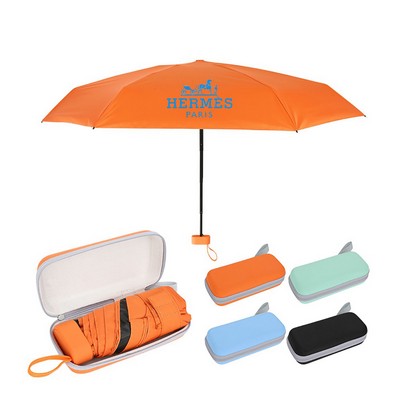 38" Arc Mini Folding Travel Umbrella with Case