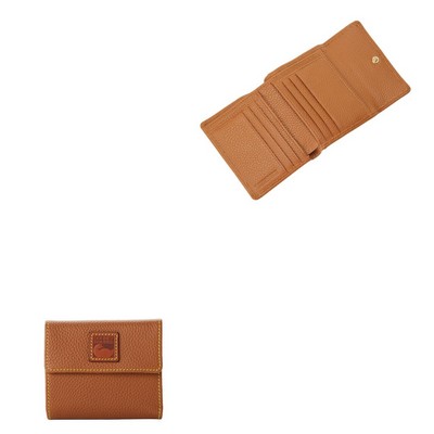 Dooney & Bourke Pebble Grain Small Flap Wallet - Caramel Brown