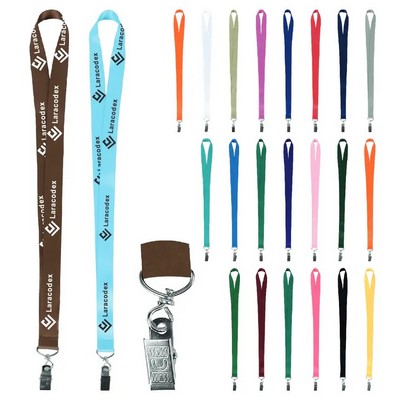 3/4" Custom Sublimated Lanyard with Metal Bulldog Clip