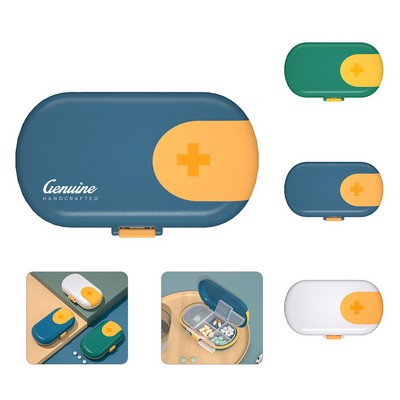 Health Management Travel Pill Box with Tablet Cutter