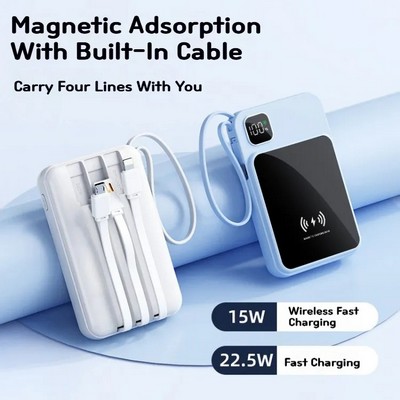10000mah 22.5W Fast Charging Magnetic Power Bank with Digital Display