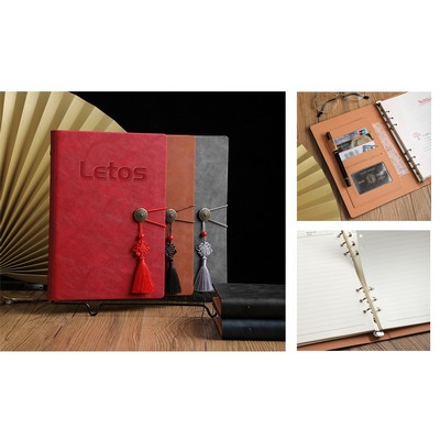 A5 PU Leather Business Notebook Writing Journal Executive Notebook Loose-Leaf Notebook