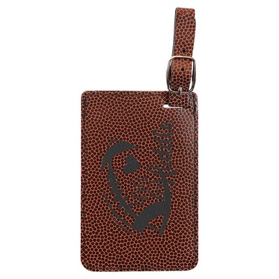 4 1/4" x 2 3/4" Football Leatherette Luggage Tag