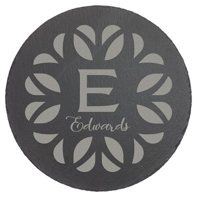11 3/4" Round Slate Decor with Foam Pads