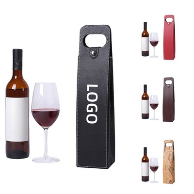 PU Leather Wine Tote Bag