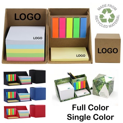 Sticky Notes Organizer Cube with Pen Holder