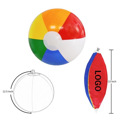 12" Inflatable Rainbow Beach Balls