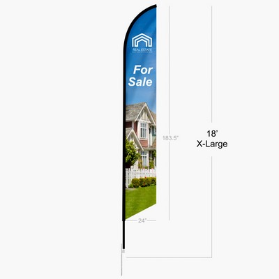 18' Feather Angled Flag Single Sided