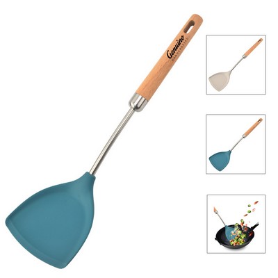 Silicone Kitchen Utensil Set with Wood Handle