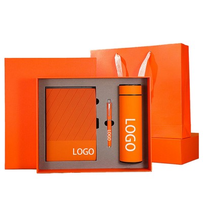 Twill Soft Leather Notebook Gift Set