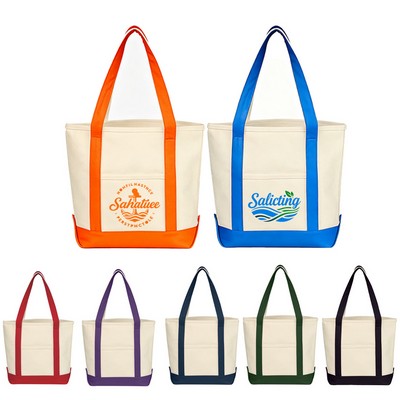 Small 24 oz. Cotton Canvas Yacht Tote-12" x 14.5"-Screen Printing