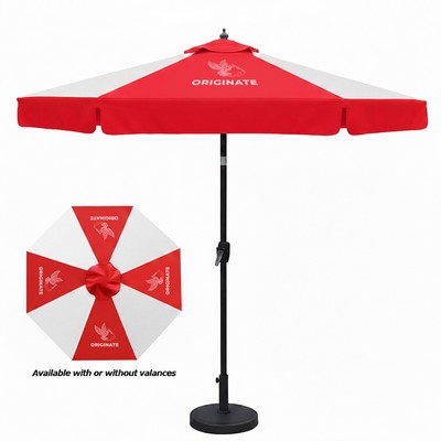 9' Deluxe Heavy Duty Aluminum Market Umbrella w/ Crank Lift And Tilt ( Dye Sublimation )