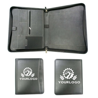 10" Leather File Organizer With Zipper