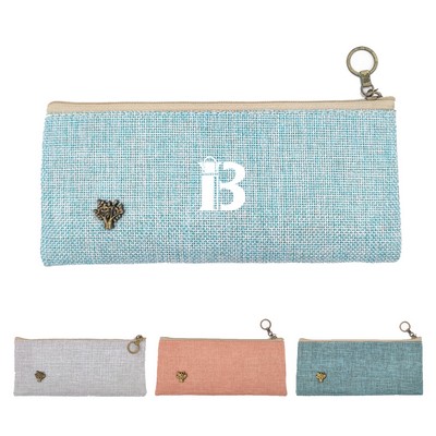 Classic Design Linen Pencil Case