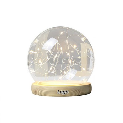 USB-Powered Globe Night Light with Preserved Floral Display
