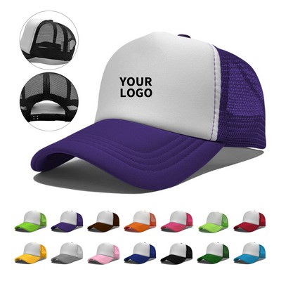 Adjustable Mesh Trucker Hat With Soft Foam Front