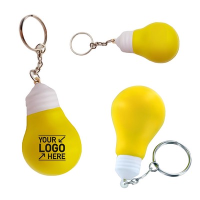 Light Bulb Shaped Stress Reliever w/Keychain