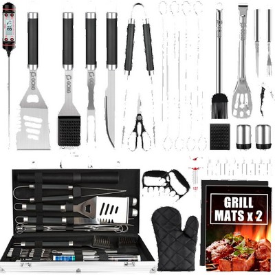 38-Piece Stainless Steel Grill Tools Set with Aluminum Case