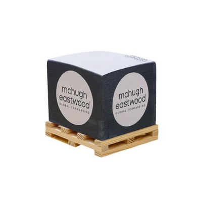 3"x 3" x 3" Sticky Note Cube w/ Wooden Pallet