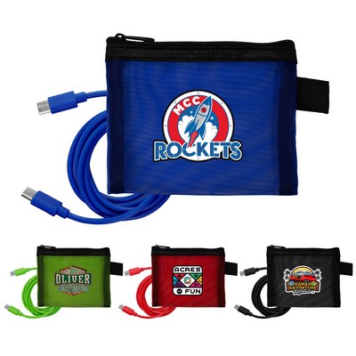 Recycled Mesh 4' C to C Cable Pouch