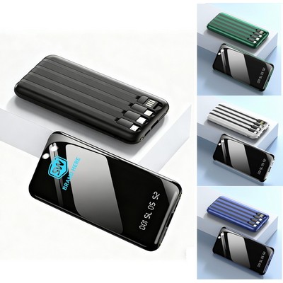 20000 mAh Power Bank with Built-in Cables
