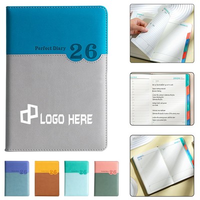 Dual-Colored Series Daily Planner Of 2026 W/ Hard Pu Cover