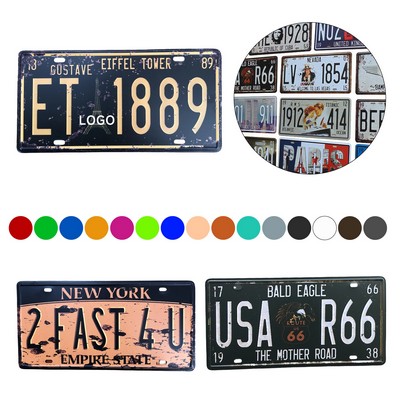 License Plate Metal Painting