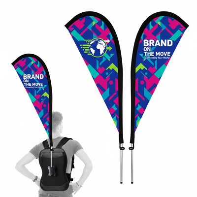 Portable Advertising Backpack Flag Kit