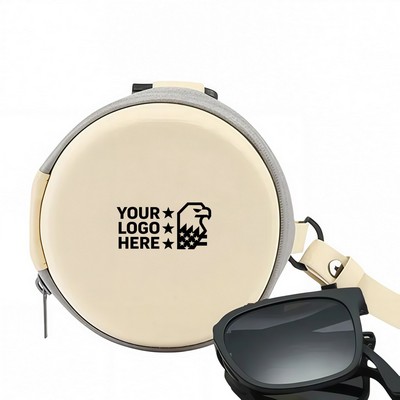 Round Foldable Eyewear Zipper Bag