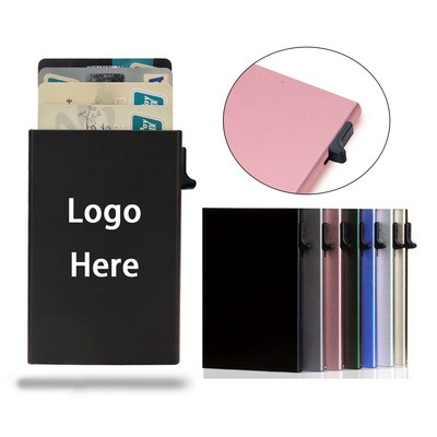 Slim Aluminum Push-Release RFID Blocking Card Case