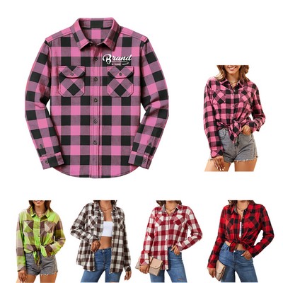 Flannel Plaid Long-Sleeve Shirt