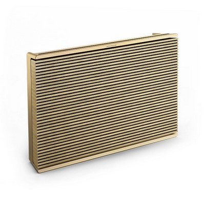 Bang & Olufsen Beosound Level Portable Wi-Fi Multiroom Speaker, Gold Tone/Light Oak