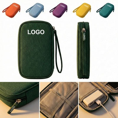 Compact Jacquard Tech Pouch for Secure Device Storage & Easy Access