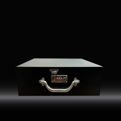 Black Metal Box w/Chrome Combination Lock & Handle