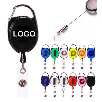 Oval Shape Retractable Badge Holder with Clip