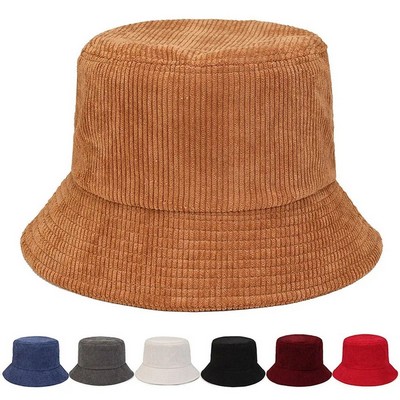 Solid Color Corduroy Bucket Hat