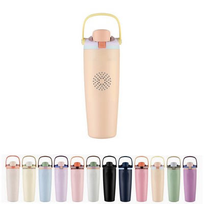 30oz Stainless Steel Handled Tumbler – Custom Logo Vacuum Travel Cup
