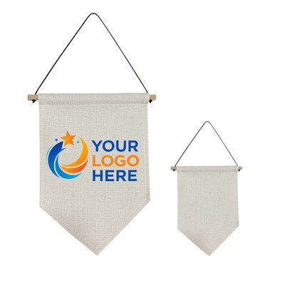 Natural Linen Canvas Pennant (with Wooden Pole)