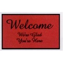 Logo Pin™ Standard Design Indoor/Outdoor Carpet (Welcome We're Glad You're Here) (4'x6')