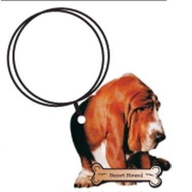 Basset Hound Keychain w/Mirrored Back (8 Square Inch)
