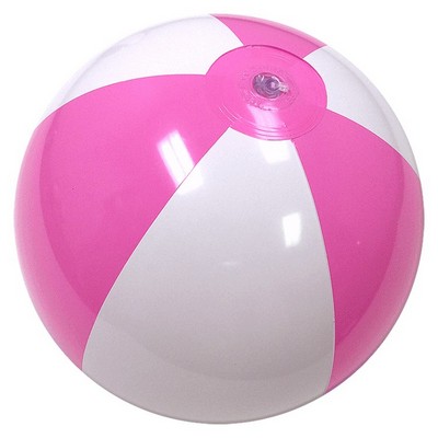 White/ Pink 16" Inflatable Two Alternating Color Beach Ball